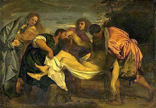 Traslado al Sepulcro de Nuestro Señor Jesucristo. Obra de Tiziano.